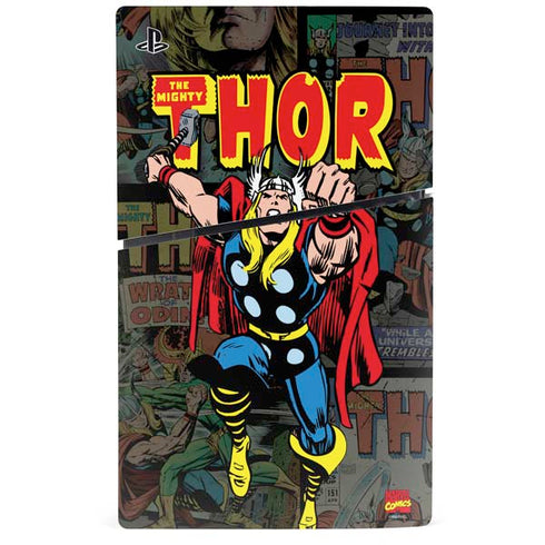 Marvel Classic Comics The Mighty Thor Vintage PS5 Slim Digital Edition Console Skin